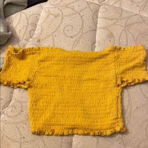 yellow ribbed crop top